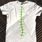 ピーターロック　白/緑　Tシャツ　バックプリント「ボーン」